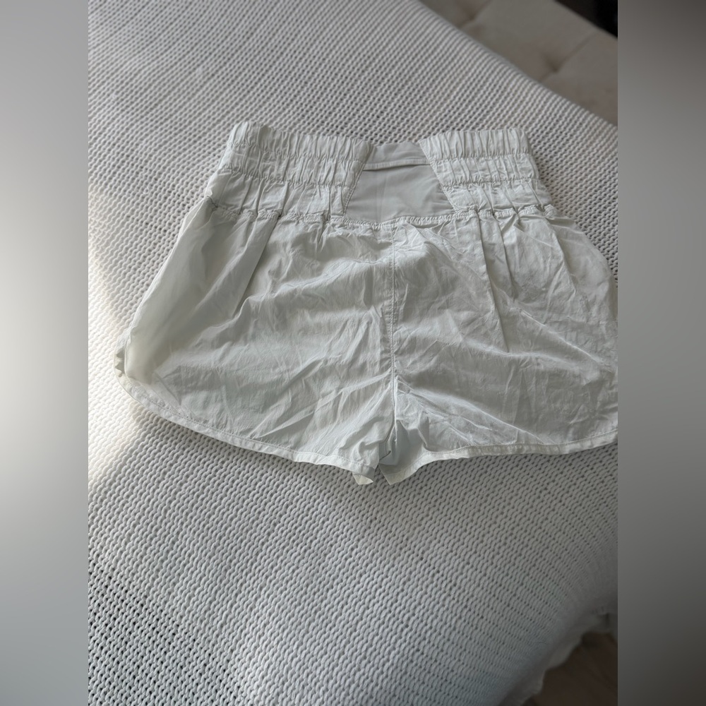 Free People Movement Way Home Shorts White Smocked Waist Lined Size Small” - Picture 3 of 7